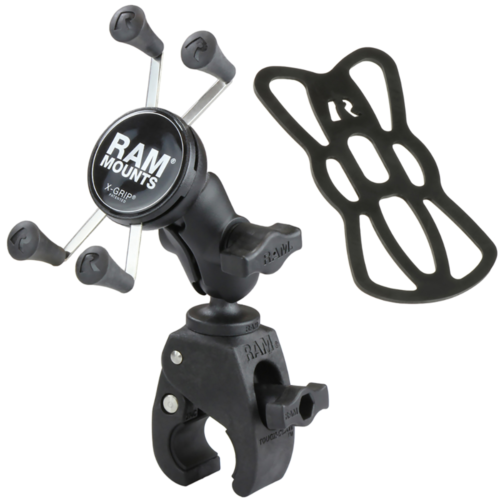 RAM Mount Small Tough-Claw™ Base w/Short Double Socket Arm and Universal X-Grip® Cell/iPhone Cradle RAM Mount Small Tough-Claw™ Base w/Short Double Socket Arm and Universal X-Grip® Cell/iPhone Cradle
