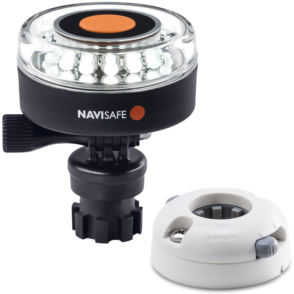 Navisafe Navilight 360° 2NM White w/Navimount Base & Horizontal Mount – White Navisafe Navilight 360° 2NM White w/Navimount Base & Horizontal Mount – White
