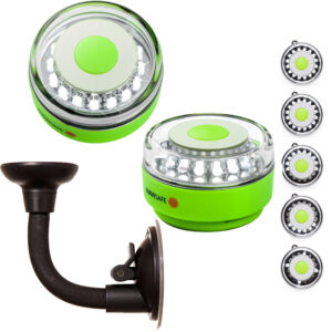 Navisafe Portable Navilight 360&deg; 2NM Rescue – Glow In The Dark – Green w/Bendable Suction Cup Mount