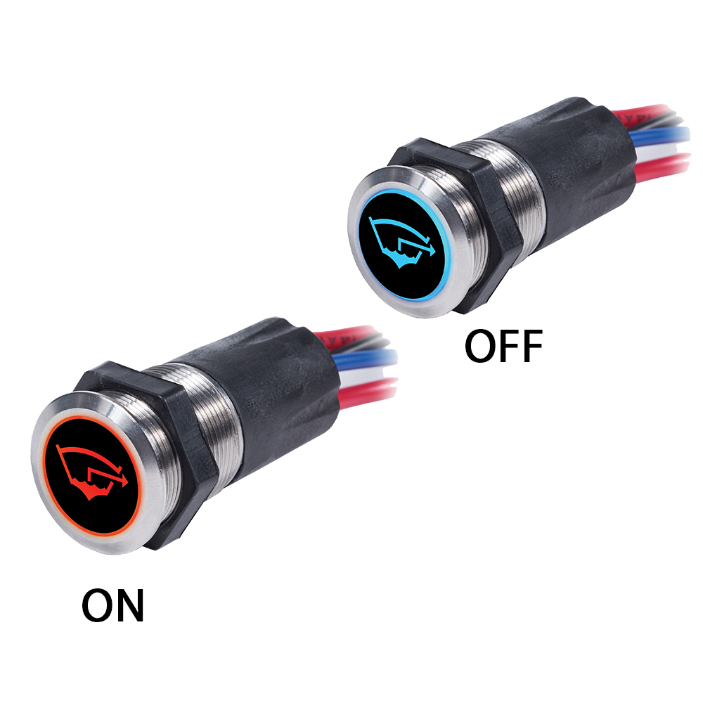 Blue Sea 4180 Backlit Push Button Switch OFF/ON – 15A Blue Sea 4180 Backlit Push Button Switch OFF/ON – 15A