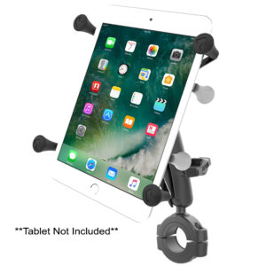 RAM Mount RAM&reg; Torque&trade; 1 1/8″ – 1 1/2″ Diameter Handlebar/Rail Base with 1″ Ball, Medium Arm and X-Grip&reg; for 7-8″ Tablets