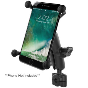 RAM Mount RAM&reg; Torque&trade; 3/8″ – 5/8″ Diameter Mini Rail Base with 1″ Ball, Medium Arm and X-Grip&reg; for Larger Phones