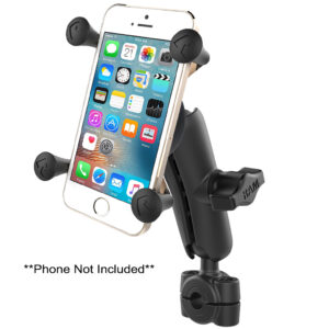 RAM Mount RAM&reg; Torque&trade; 3/8″ – 5/8″ Diameter Mini Rail Base with 1″ Ball, Medium Arm and X-Grip&reg; for Phones