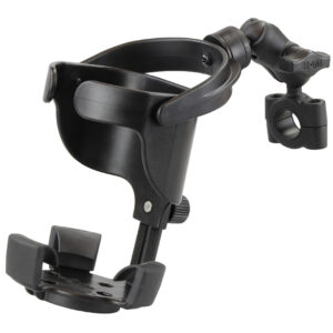 RAM Mount RAM Level Cup&trade; XL with Torque&trade; 3/4″ &ndash; 1″ Diameter Rail Base and Short Arm