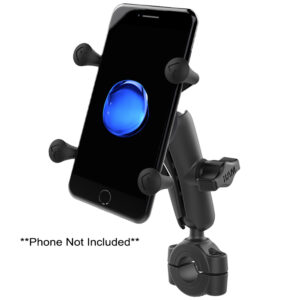 RAM Mount RAM&reg; Torque&trade; 3/4″ – 1″ Diameter Handlebar/Rail Base w/1″ Ball, Medium Arm & X-Grip&reg; f/Phones