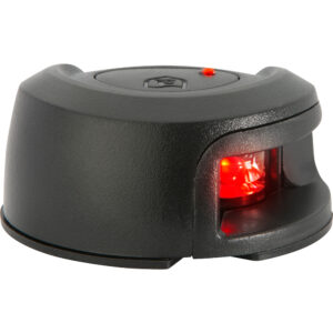 Attwood LightArmor Deck Mount Navigation Light – Black Composite – Port (red) – 2NM