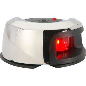 Attwood LightArmor Deck Mount Navigation Light – Stainless Steel – Port (red) – 2NM