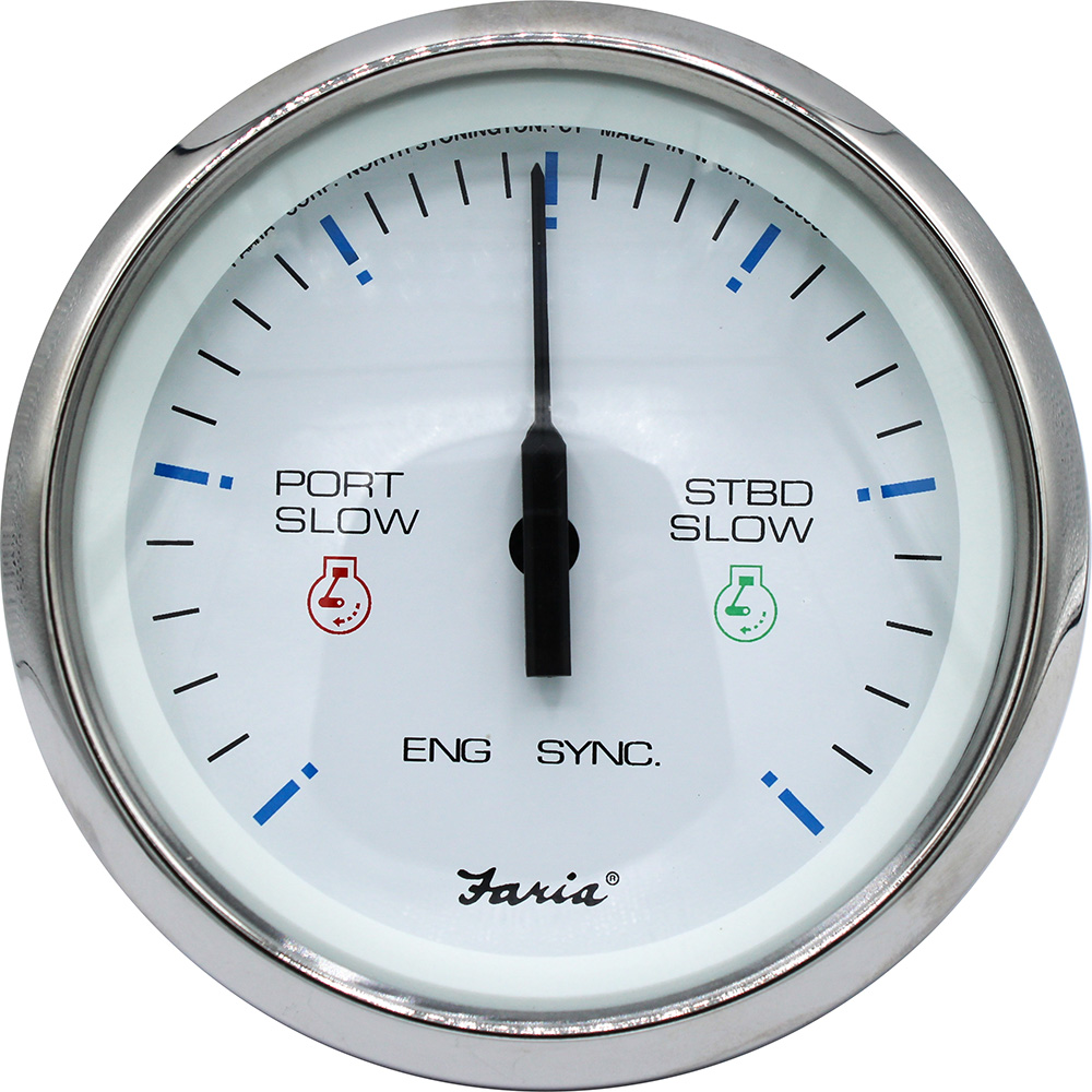 Faria 4″ Chesapeake SS White Engine Synchronizer – Dual Gas & Var Ratio Alt Diesel Faria 4″ Chesapeake SS White Engine Synchronizer – Dual Gas & Var Ratio Alt Diesel