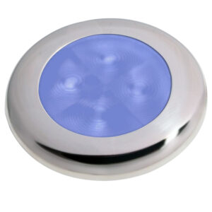 Hella Marine Polished Stainless Steel Rim LED Courtesy Lamp – Blue