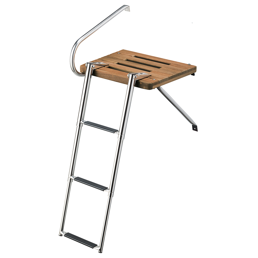 Whitecap Teak Swim Platform w/3-Step Telescoping Ladder f/Boats w/Outboard Motors Whitecap Teak Swim Platform w/3-Step Telescoping Ladder f/Boats w/Outboard Motors
