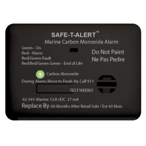 Safe-T-Alert 62 Series Carbon Monoxide Alarm – 12V – 62-541-Marine – Surface Mount – Black