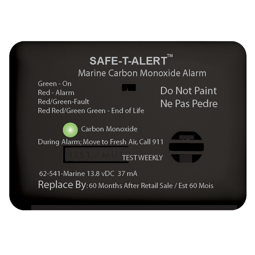 Safe-T-Alert 62 Series Carbon Monoxide Alarm – 12V – 62-541-Marine – Surface Mount – Black Safe-T-Alert 62 Series Carbon Monoxide Alarm – 12V – 62-541-Marine – Surface Mount – Black