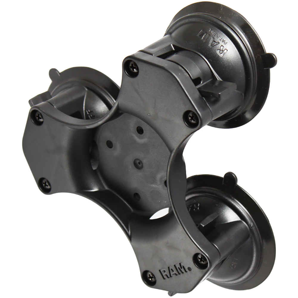 RAM Mount Triple Suction Cup Base w/AMPs Hole Pattern w/o Ball RAM Mount Triple Suction Cup Base w/AMPs Hole Pattern w/o Ball