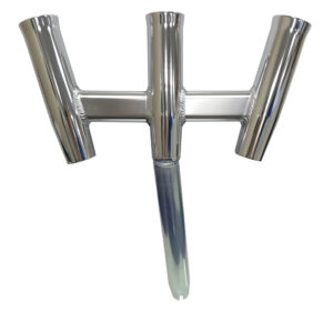 Tigress GS Trident Rod Holder – Bent Butt – Polished Aluminum