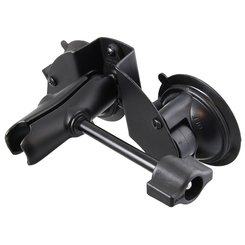 RAM Mount Dual Suction Cup Base w/Medium Length Arm & Retention Knob RAM Mount Dual Suction Cup Base w/Medium Length Arm & Retention Knob