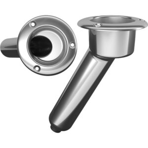Mate Series Stainless Steel 30&deg; Rod & Cup Holder – Drain – Round Top