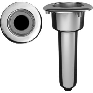 Mate Series Elite Screwless Stainless Steel 0&deg; Rod & Cup Holder – Drain – Round Top