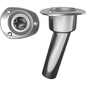 Mate Series Stainless Steel 15&deg; Rod & Cup Holder – Open – Oval Top