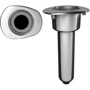 Mate Series Elite Screwless Stainless Steel 0&deg; Rod & Cup Holder – Drain – Oval Top