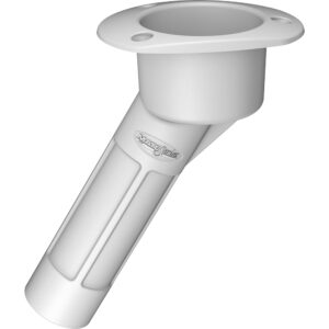 Mate Series Plastic 30&deg; Rod & Cup Holder – Open – Oval Top – White