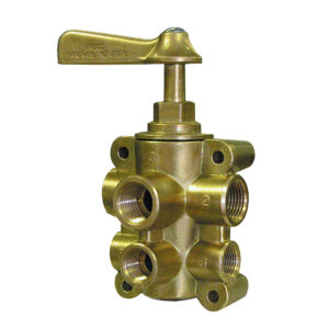 GROCO 6-Port NPT Bronze Fuel Valve 1/2″ Main – 3/8″ Return