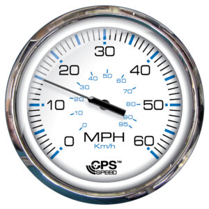 Faria Chesapeake White SS 5″ Speedometer – 60 MPH (GPS)(Studded)