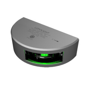 Lopolight Series 101-001 – Starboard Side Light – 1NM – Vertical Mount – Green – Silver Housing