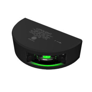 Lopolight Series 101-001 – Starboard Side Light – 1NM – Vertical Mount – Green – Black Housing