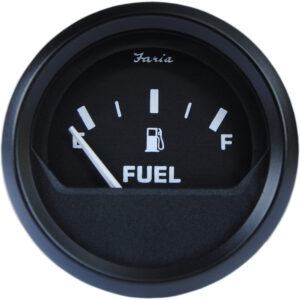 Faria Euro Black 2″ Fuel Level Gauge – Metric