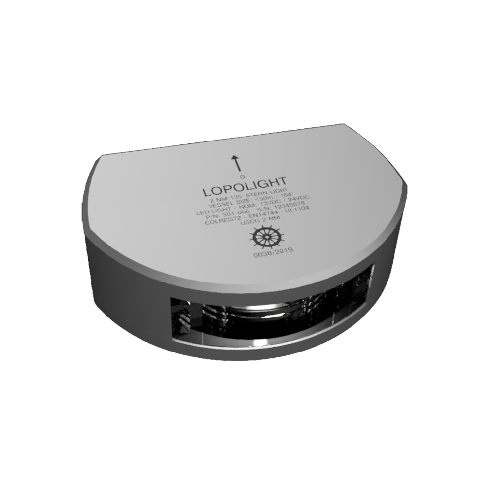 Lopolight Series 301-006 – Stern Light – 2NM – Vertical Mount – White – Silver Housing Lopolight Series 301-006 – Stern Light – 2NM – Vertical Mount – White – Silver Housing