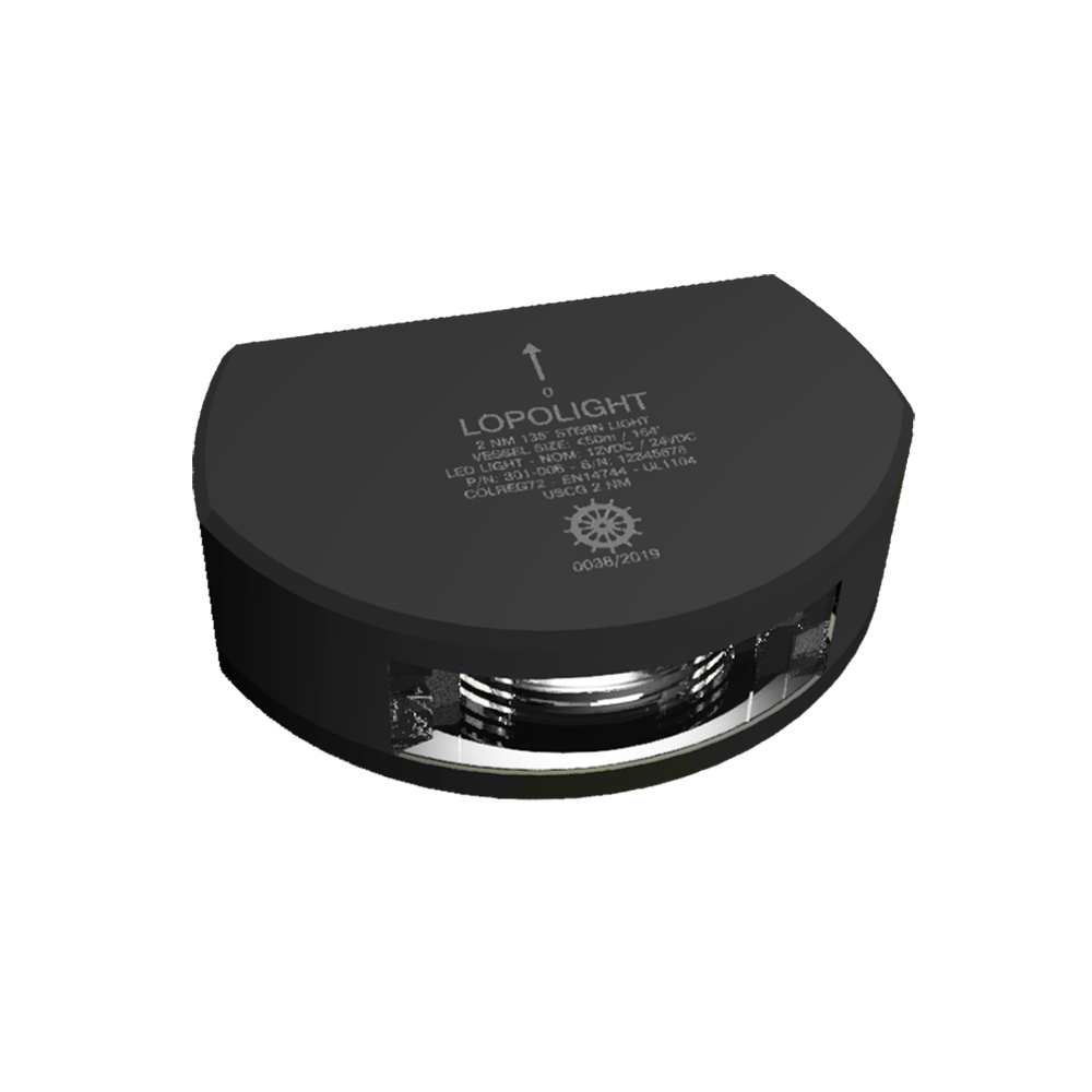 Lopolight Series 301-006 – Stern Light – 2NM – Vertical Mount – White – Black Housing Lopolight Series 301-006 – Stern Light – 2NM – Vertical Mount – White – Black Housing