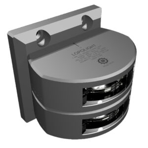 Lopolight Series 301-006 – Double Stacked Stern Light – 2NM – Vertical Mount – White – Silver Housing
