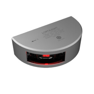 Lopolight Series 301-102 – Port Sidelight – Vertical Mount – 3NM – Red – Silver Housing