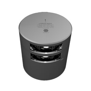 Lopolight Series 301-106 – Double Stacked Stern Light – 3NM – Horizontal Mount – White – Silver Housing