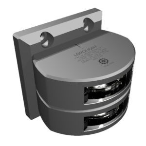 Lopolight Series 301-106 – Double Stacked Stern Light – 3NM – Vertical Mount -White – Silver Housing
