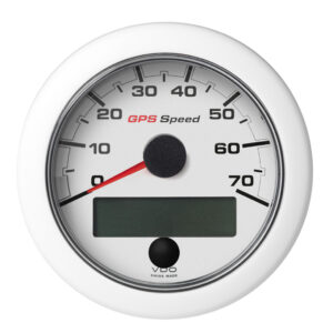 Veratron 3-3/8″ (85mm) OceanLink&reg; GPS Speedometer (0-70 KN/MPH/KMH) – White Dial & Bezel