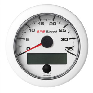 Veratron 3-3/8″ (85mm) OceanLink&reg; GPS Speedometer (0-35 KN/MPH/KMH) – White Dial & Bezel