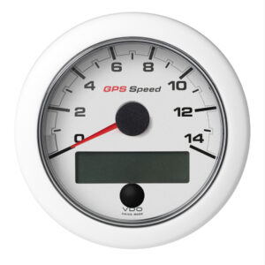 Veratron 3-3/8″ (85mm) OceanLink&reg; GPS Speedometer (0-14 KN/MPH/KMH) White Dial & Bezel