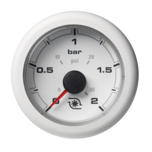Veratron 52MM (2-1/16″) OceanLink Boost Pressure Gauge – 2 Bar/30PSI – White Dial & Bezel