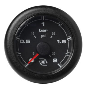 Veratron 52MM (2-1/16″) OceanLink Boost Pressure Gauge – 2 Bar/30 PSI – Black Dial & Bezel