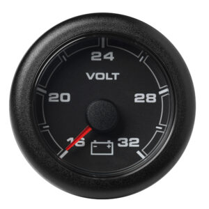 Veratron 52MM (2-1/16″) OceanLink Battery Voltage Gauge – 16 to 32V – Black Dial & Bezel