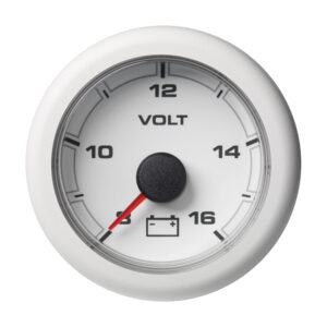 Veratron 52MM (2-1/16″) OceanLink Battery Voltage Gauge – 8 to 16V – White Dial & Bezel