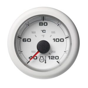 Veratron 52MM (2-1/16″) OceanLink Coolant Temperature Gauge – 120&deg;C/250&deg;F – White Dial & Bezel