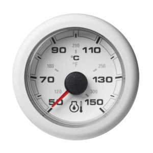 Veratron 52MM (2-1/16″) OceanLink Engine Oil Temperature 150&deg;C/300&deg;F – White Dial & Bezel