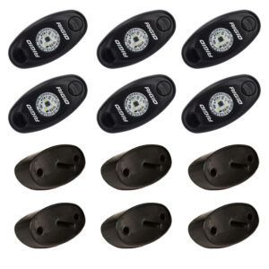 RIGID Industries A-Series Rock Light Kit – 6 Amber Lights – Black