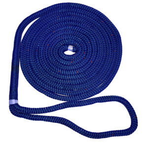 New England Ropes 5/8″ Double Braid Dock Line – Blue w/Tracer – 15'