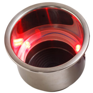Sea-Dog LED Flush Mount Combo Drink Holder w/Drain Fitting – Red LED