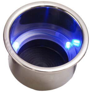 Sea-Dog LED Flush Mount Combo Drink Holder w/Drain Fitting – Blue LED