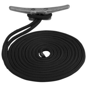 Sea-Dog Double Braided Nylon Dock Line – 1/2″ x 15' – Black