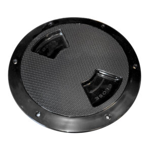 Sea-Dog Quarter-Turn Textured Deck Plate w/Internal Collar – Black – 6″